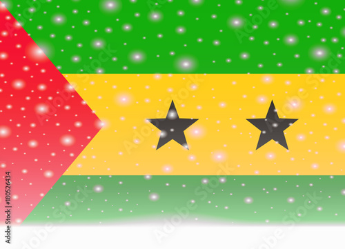 sao tome flag on christmas background