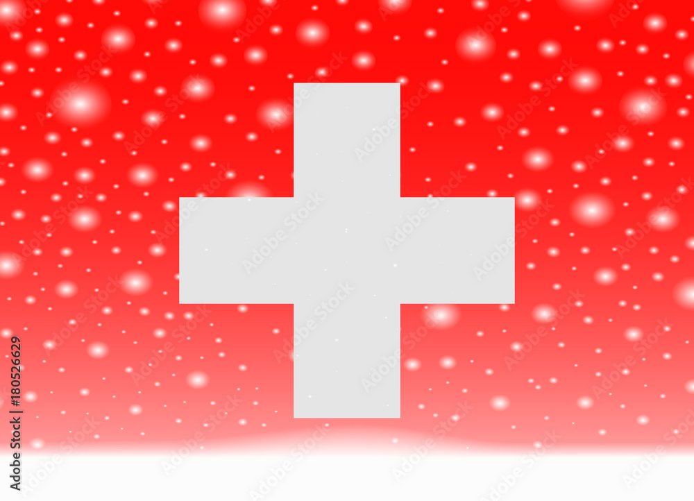 Fototapeta premium switzerland flag on christmas background