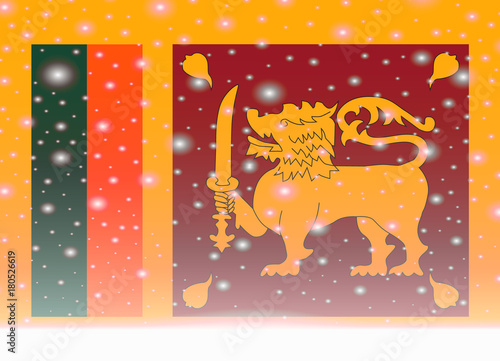 sri lanka flag on christmas background