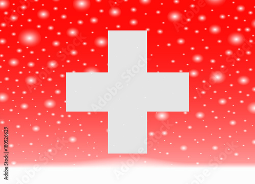switzerland flag on christmas background