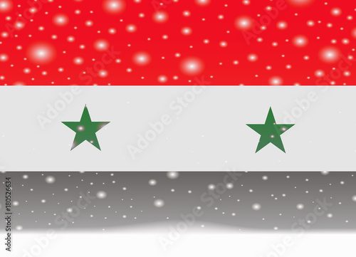 syria flag on christmas background