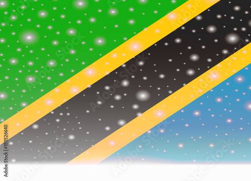 tanzania flag on christmas background