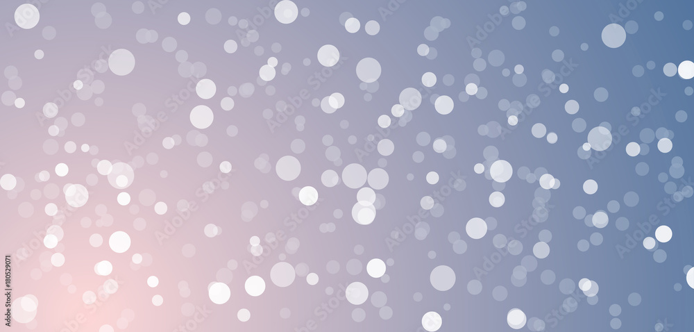 Beautiful winter sky with snow falling. Vector christmas background effect