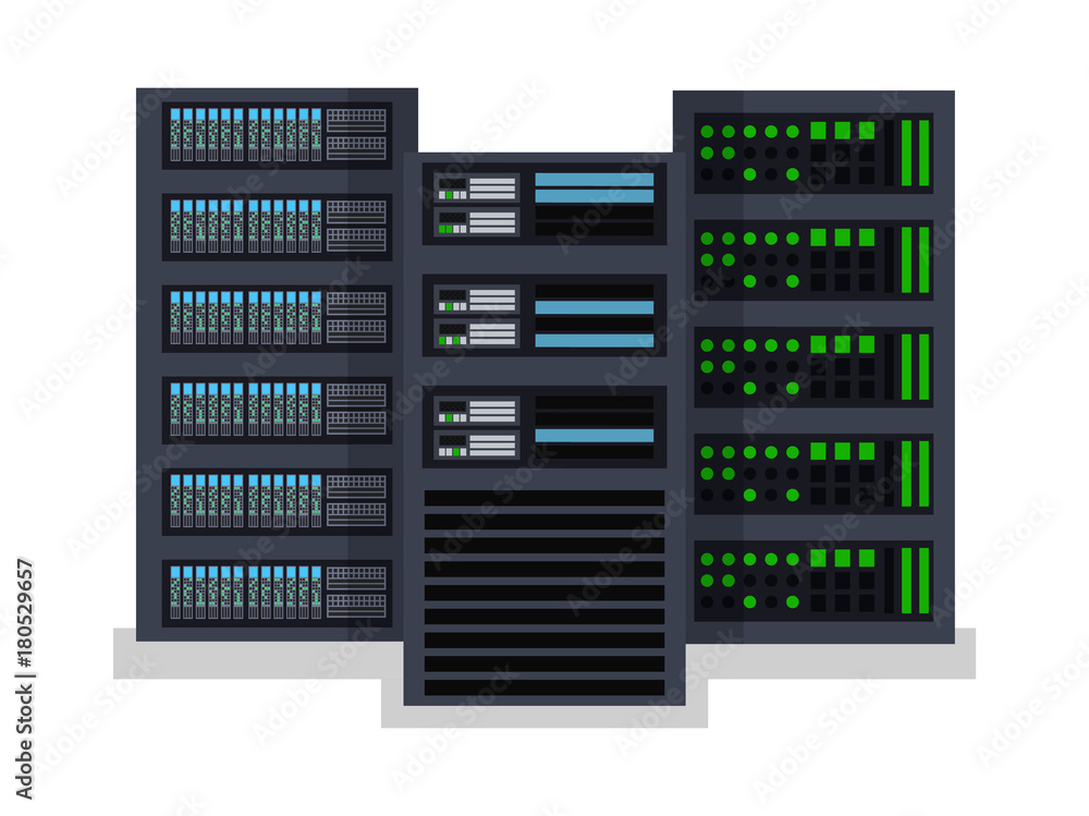 Flat vector illustration concept server room data center Flat vector illustration concept server room data center