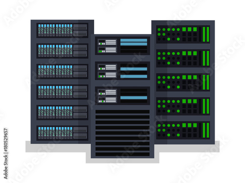 Flat vector illustration concept server room data center