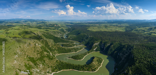 meanders at rocky river Uvac river in Serbia