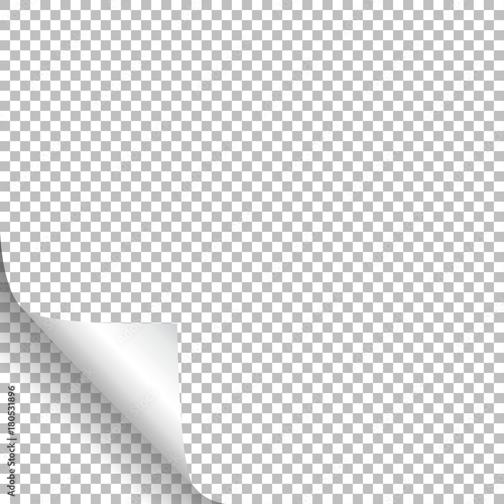 Page curl with shadow on blank sheet of paper. Page curl with shadow on blank sheet of paper.