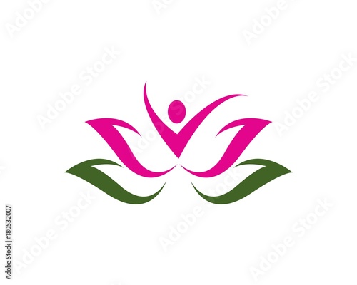  Lotus flowers design logo Template icon