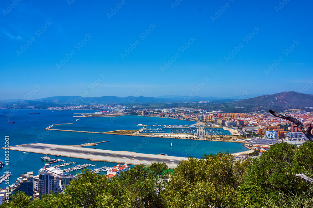 Aerial view of Gibraltar. Gibraltar capital of Gibraltar UK