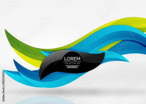 Vector colorful wave lines in white and grey 3d space