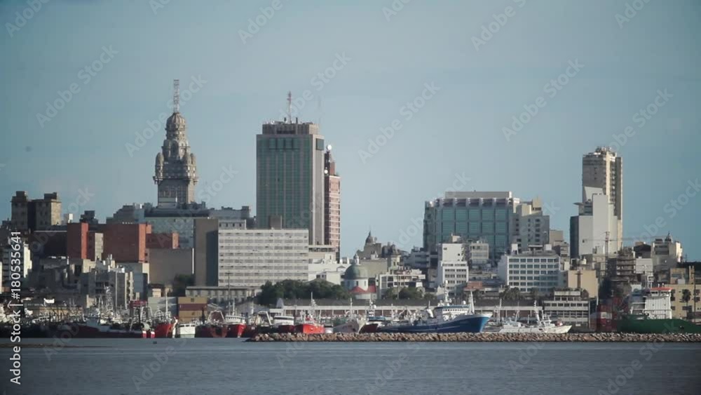 Skyline of Montevideo, Capital and Largest City of Uruguay, South America. Skyline of Montevideo, Capital and Largest City of Uruguay, South America.
