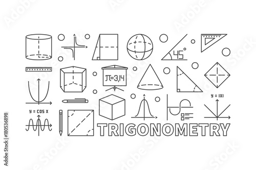 Trigonometry and math minimal illustration photo