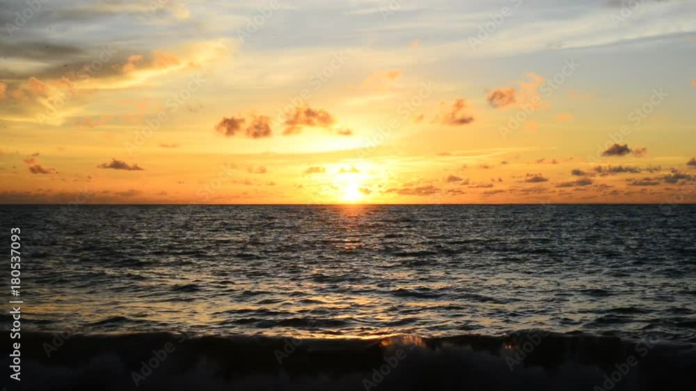 Amazing sunset over the tropical beach Amazing sunset over the tropical beach