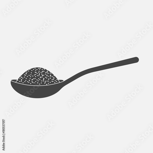 Vector icon of a spoon with sugar or salt