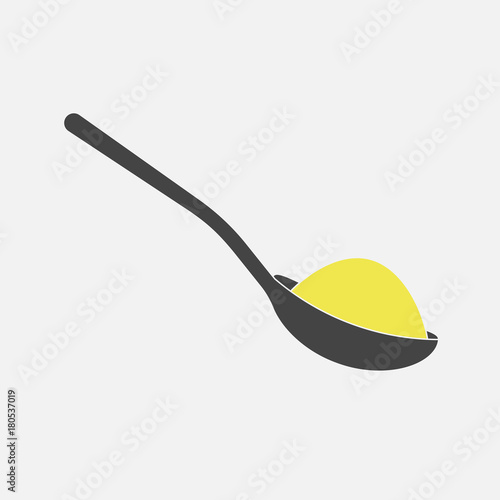 Vector icon of a spoon with sugar or salt