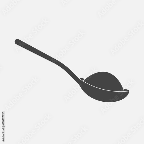 Vector icon of a spoon with sugar or salt