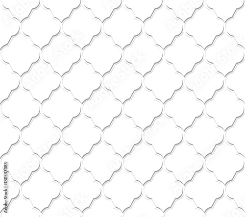 White and gray geometric design seamless pattern. emboss style. Vector illustration background.