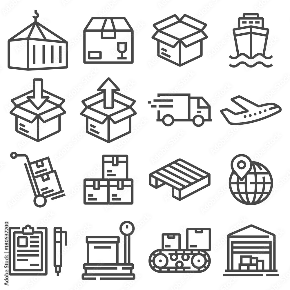 Shipping vector icons for logistic company. Shipping vector icons for logistic company.