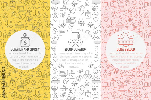 Fényképezés Charity, donation money and blood banners