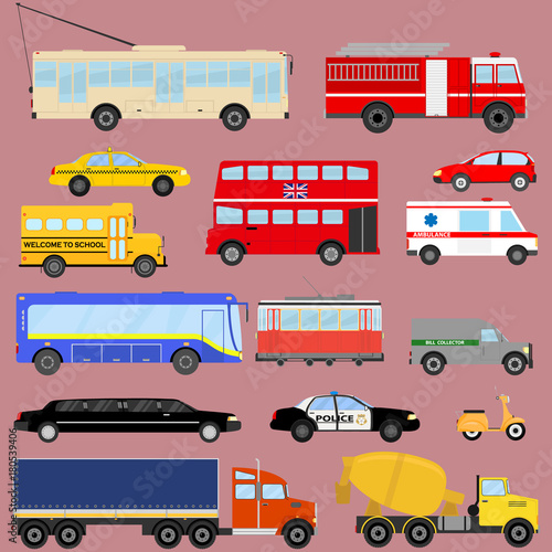 Transport, public transportation, cars, trucks.