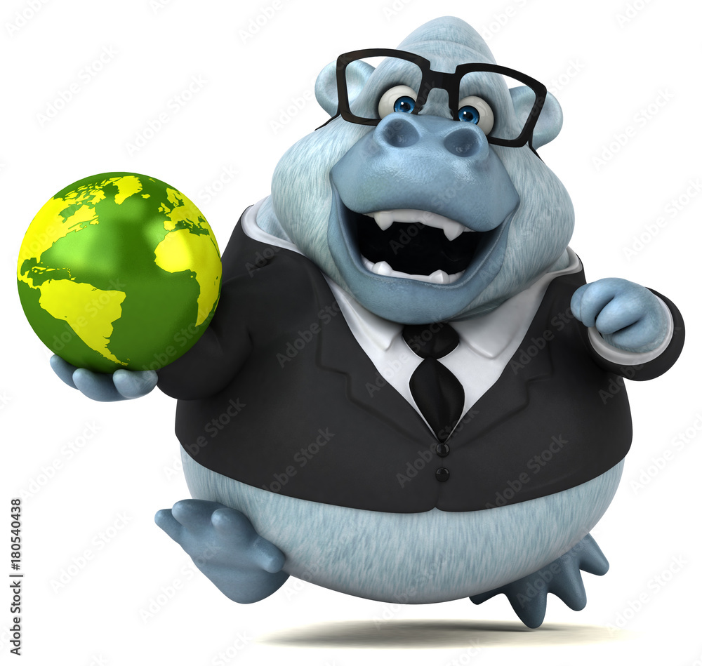Fun white monkey - 3D Illustration Fun white monkey - 3D Illustration