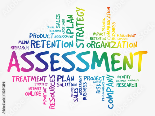 ASSESSMENT word cloud collage, business concept background