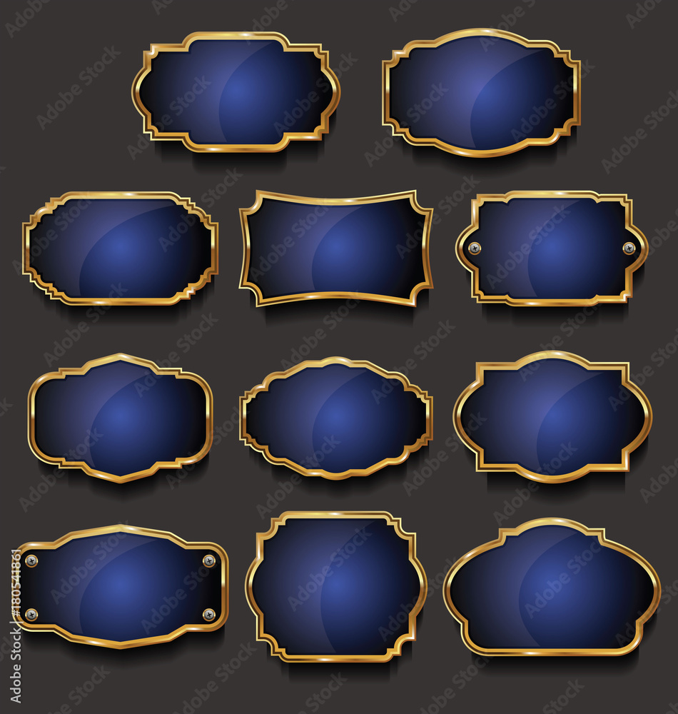 Golden sale frame badge and label vector collection Golden sale frame badge and label vector collection