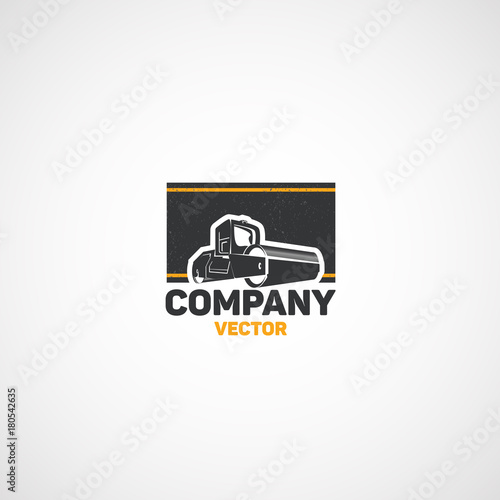 Vector asphalt compactor emblem.