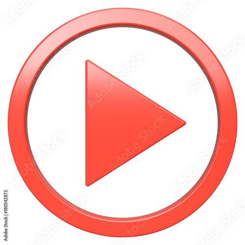 Play icon. Red round 3d button with frame Free Download Play icon. Red round 3d button with frame - GFXLoad