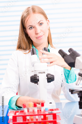 Nurse in the hospital laboratory