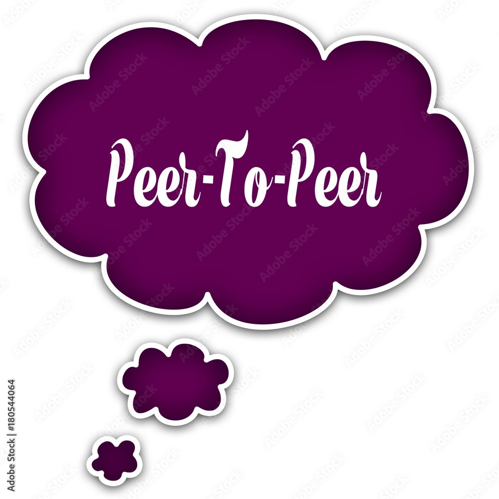 PEER TO PEER on magenta thought cloud. PEER TO PEER on magenta thought cloud.