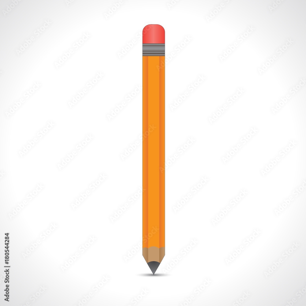 Sharpened pencil isolated on white background with shadow. Vector. Sharpened pencil isolated on white background with shadow. Vector.