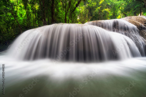 Beautiful waterfall in the deep forest Pha Tat Waterfall  Kanchanaburi province  thailand  Nature travel concept