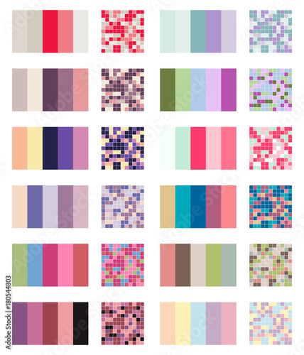  color palette set background. Harmony color combos spectrum