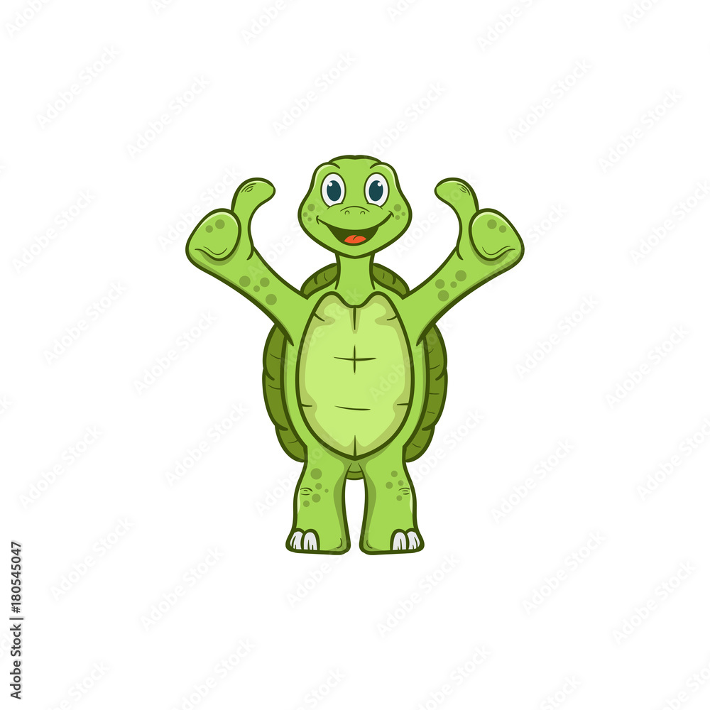 Fototapeta premium stand good cute turtle cartoon vector illustration