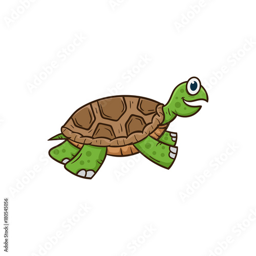turtle cartoon vector illustration cute