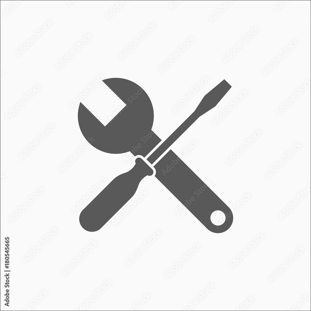 wrench and screwdriver icon, tool vector wrench and screwdriver icon, tool vector
