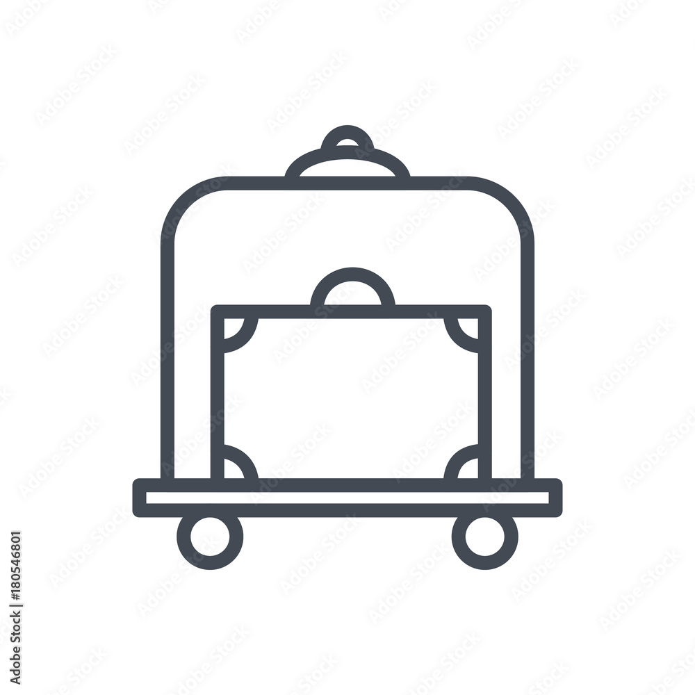 Hotel service line icon bellhop Hotel service line icon bellhop