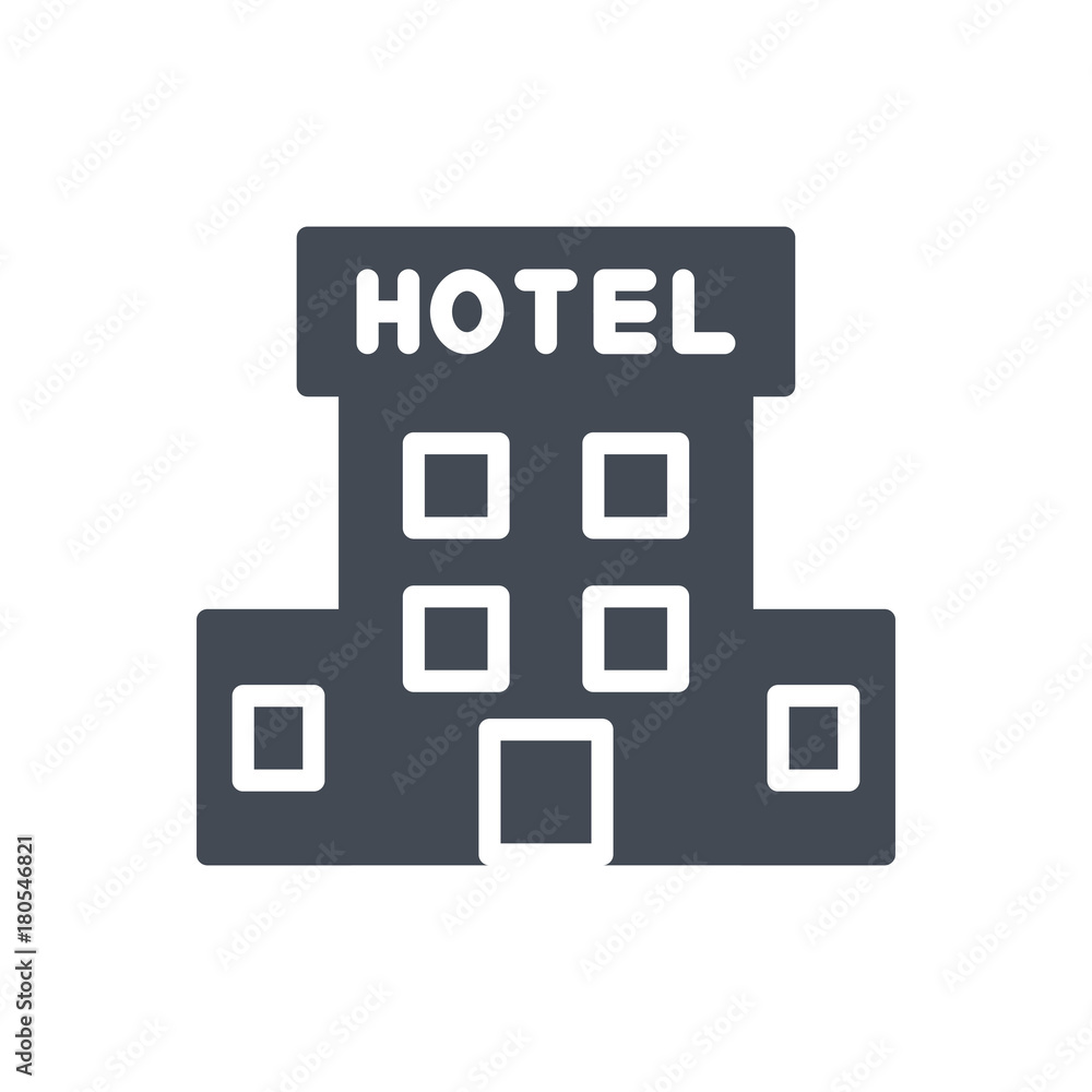 Hotel service silhouette icon building sign Hotel service silhouette icon building sign