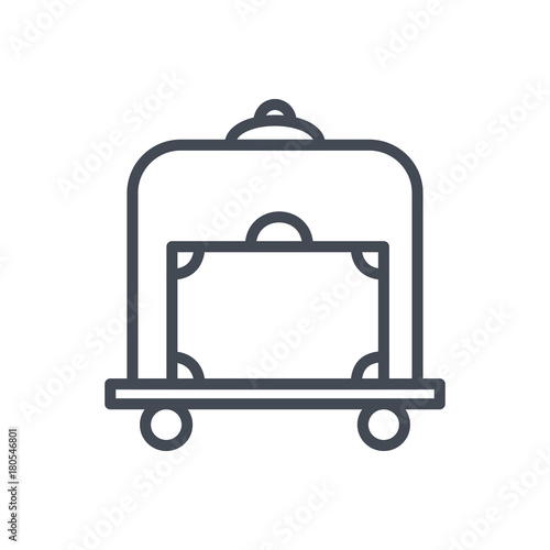 Hotel service line icon bellhop