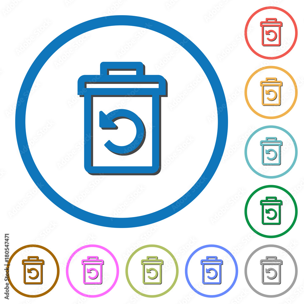 Undelete icons with shadows and outlines Undelete icons with shadows and outlines