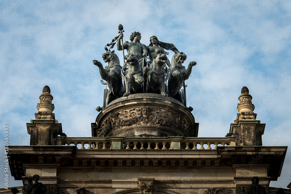 Statue on top of Opera in Dresden