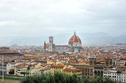 Panoramic view of Florence cityscape and Cathedral, Tuscany, Italy