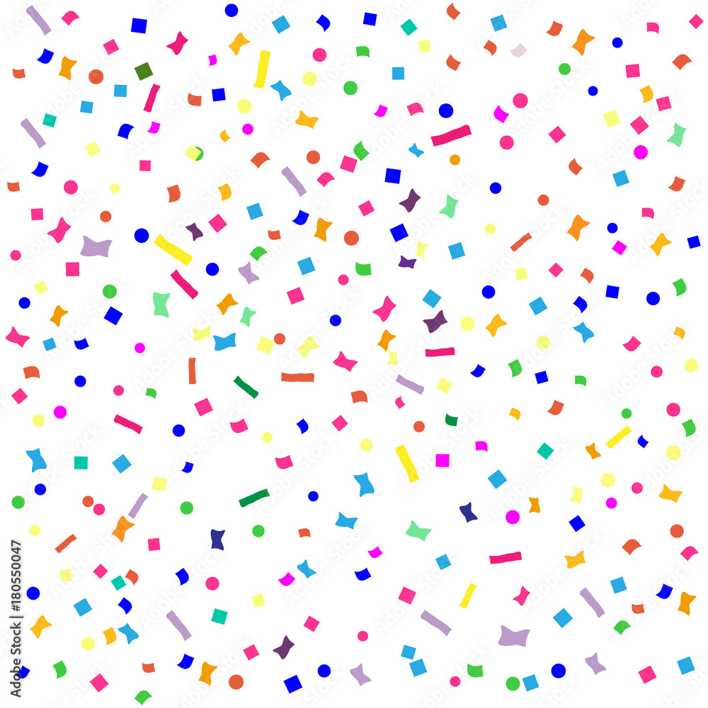 Abstract colorful explosion of confetti on festive background.The design elements or gifts for decoration of Christmas celebration isolated on the white. The vector illustration Abstract colorful explosion of confetti on festive background.The design elements or gifts for decoration of Christmas celebration isolated on the white. The vector illustration