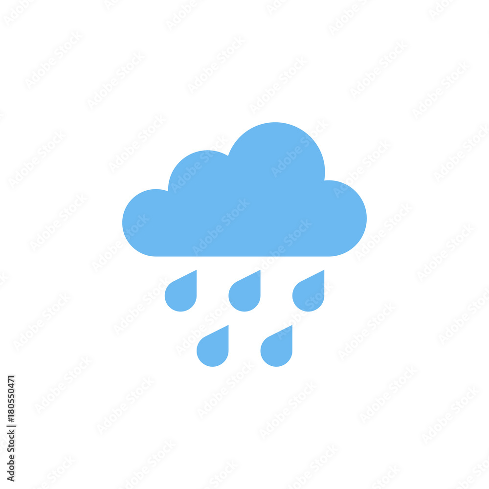 Rain Icon isolated on grey background. Rain Icon isolated on grey background.
