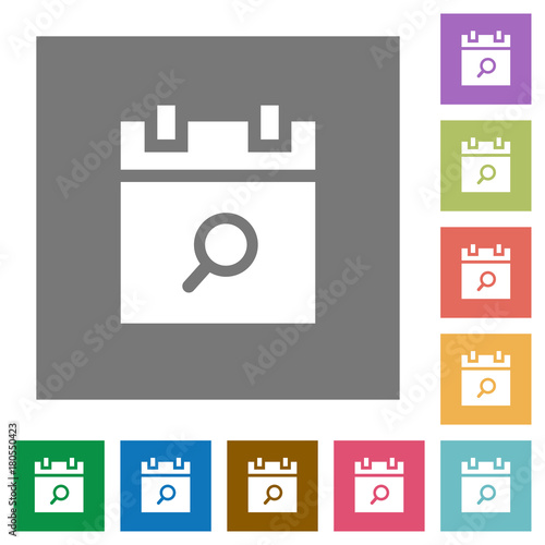 Find schedule item square flat icons