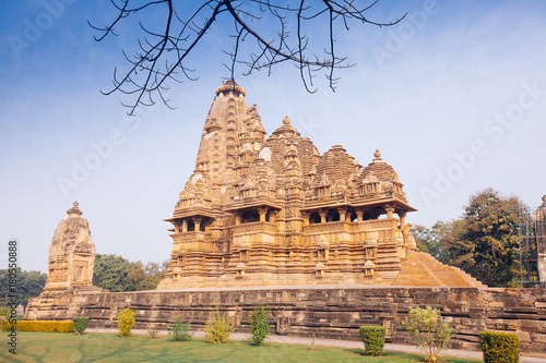 Hindu and Jain temples in Khajuraho. Madhya Pradesh, India. photo