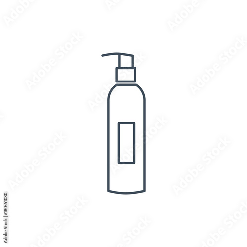 The linear vector icon of the dispenser shampoo vector icon