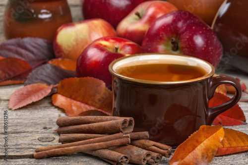 Tea from apple and cinnamon. A healthy concept. Diuretic, aromatic, diabetes, anti-cellulite.