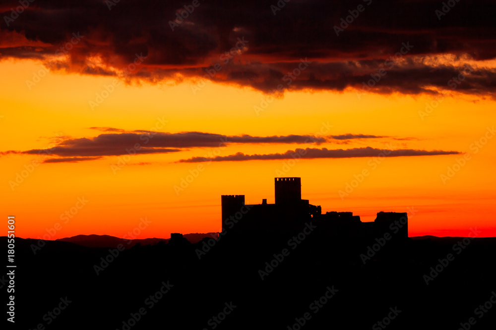 Silhouette of a amazing castle